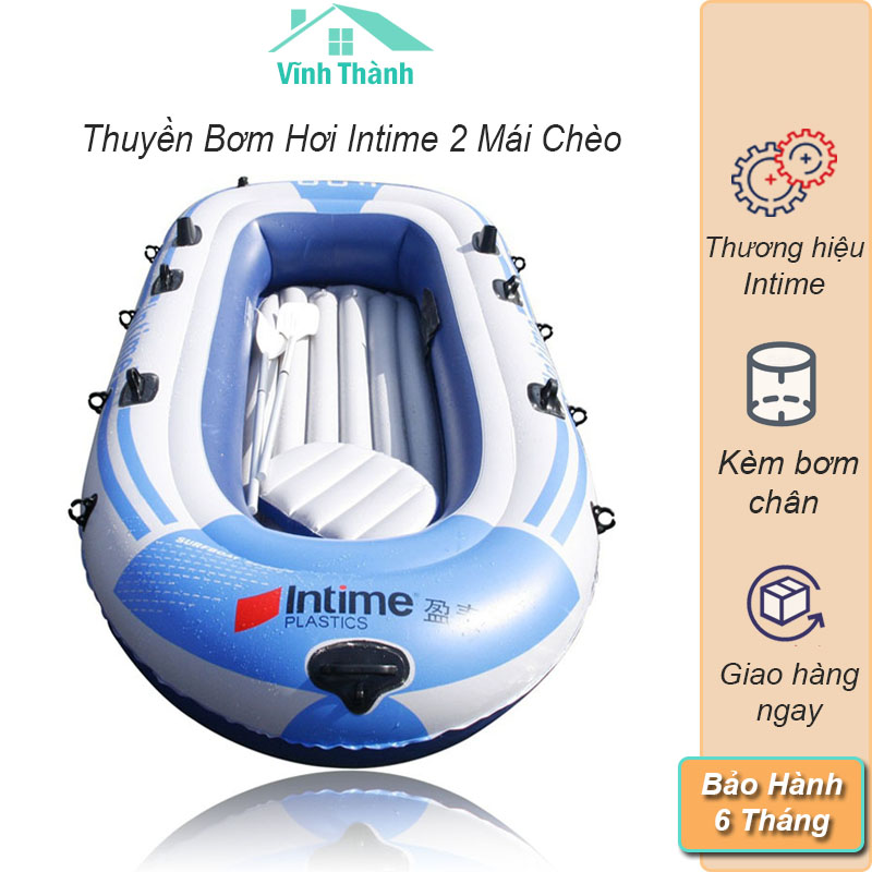 Thuyền hơi, thuyền phao du lịch intime - xuồng phao hơi câu cá có 2 mái chèo dành cho 2-4 người - tặng bơm hơi