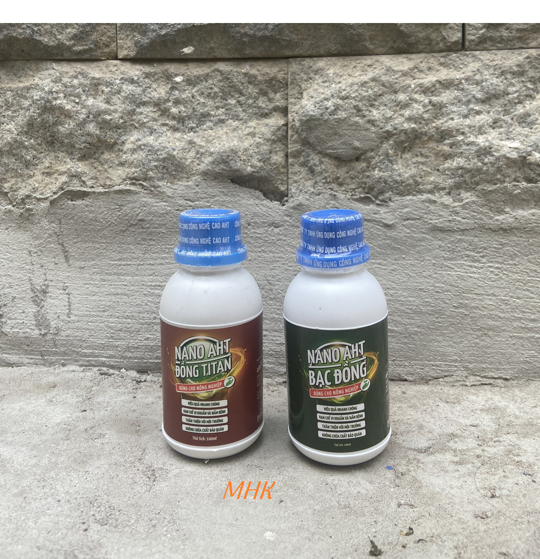 Phân bón vi lượng nano bạc đồng aht / nano đồng titan aht ! chống rét , kháng khuẩn ! chai 100ml !