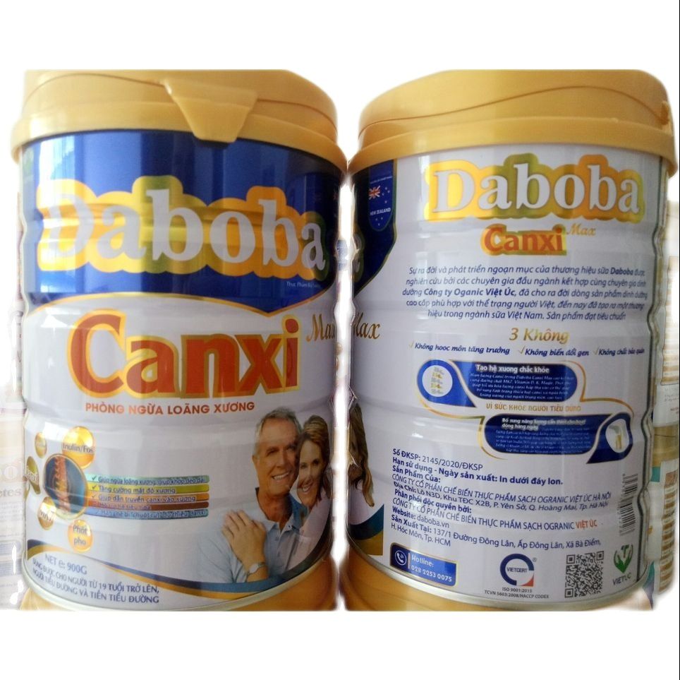 Combo 2 lon Sữa bột Daboba Canxi Max lon 900g