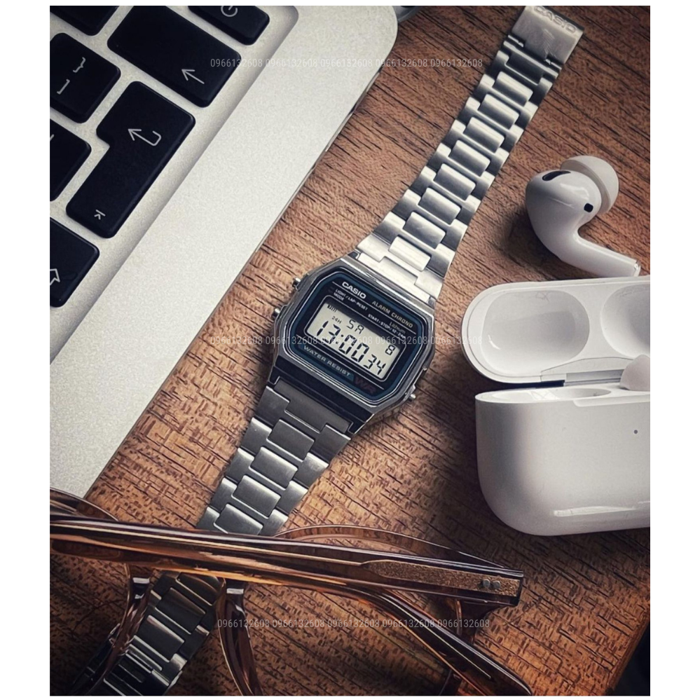 Đồng hồ Casio A168 WR06 unisex, chống nước tuyệt đối, vào nước đền tiền, dây thép không gỉ sang trọng,tặng thêm đồng hồ wr