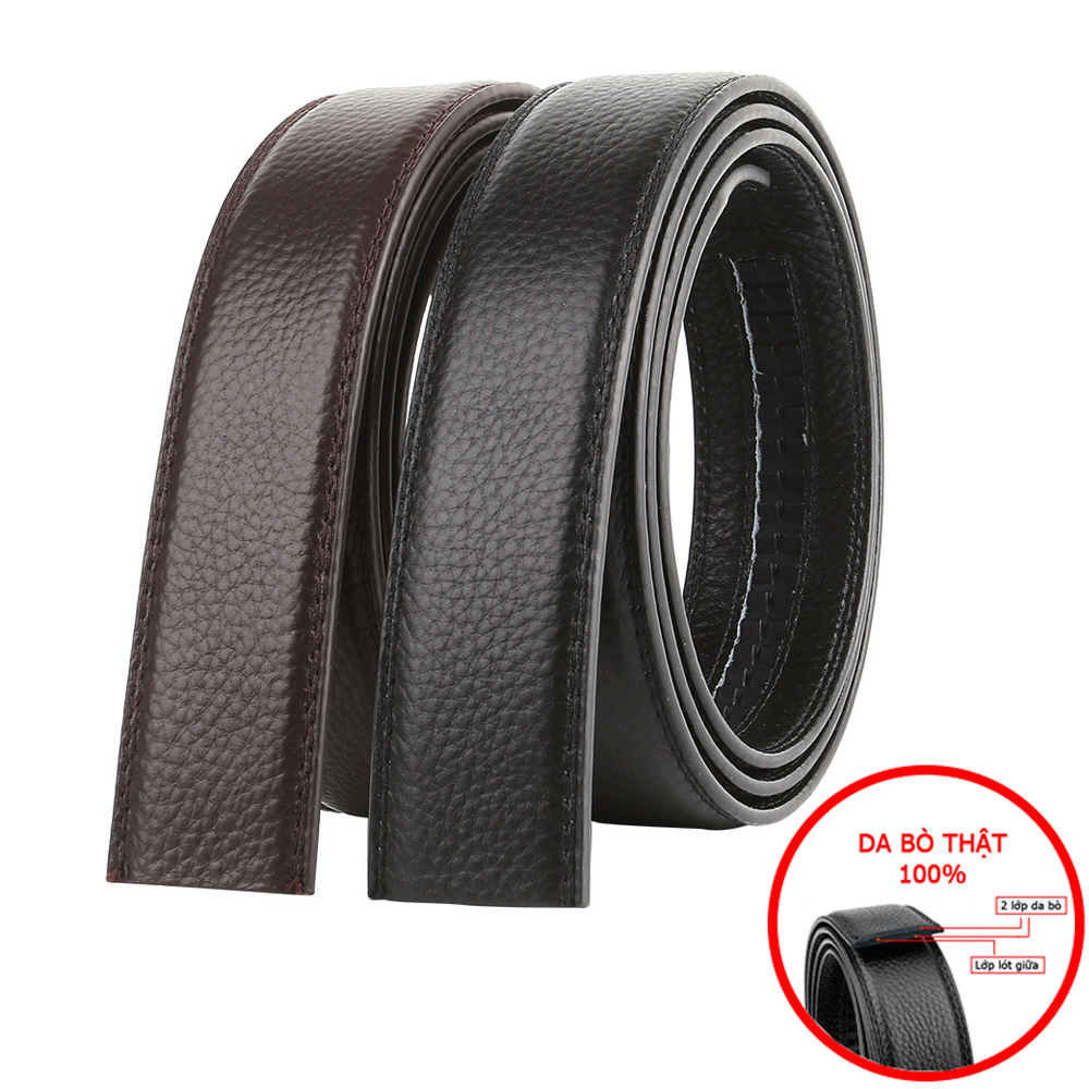   Dây Tăng Size 3.5cm  Thắt Lưng Nam Da Bò  Không Mặt Khóa  Dây Nịt Da Thật 100% 3 Lớp Màu Đen Nâu  DLKK-05  