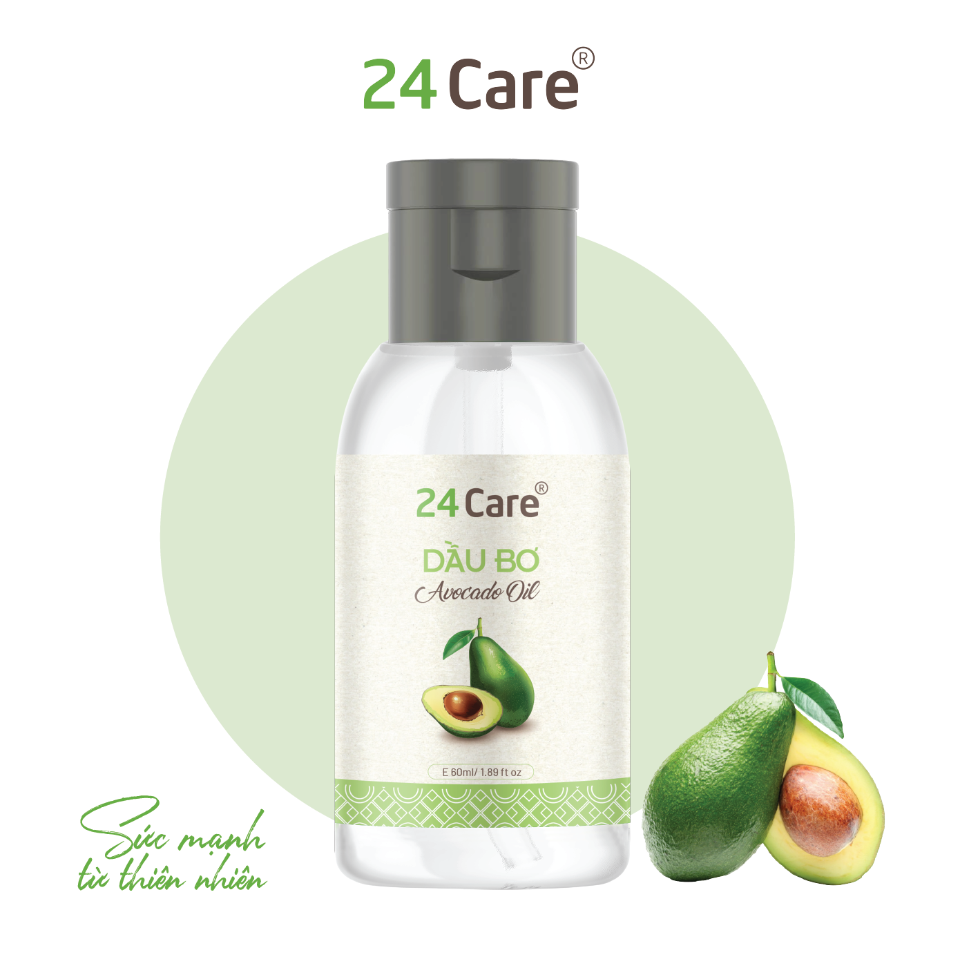 Dầu Bơ 24Care Nguyên Chất - Dưỡng tóc, giảm mụn, giảm tình trạng rạn da - Dung tích 60ml