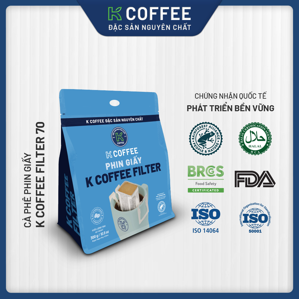 Cà Phê Phin Giấy K Coffee Filter 300G - Thương hiệu K Coffee