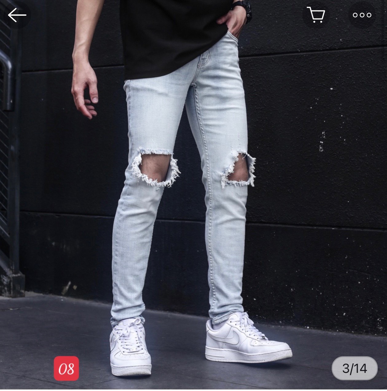 Quần Jean Nam co giãn màu xanh phối rách phong cách trẻ trung, quần jeans  nam đẹp chất bò cao cấp mẫu mới siêu Hot thời trang Tô Tồ Store - MQ08 |