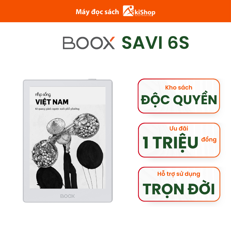 Genuine Boox Savi 6S E-Reader from Akishop Comes with a Copyright Library Giá 3,390,000 Đồng*Miễn phí vận chuyển