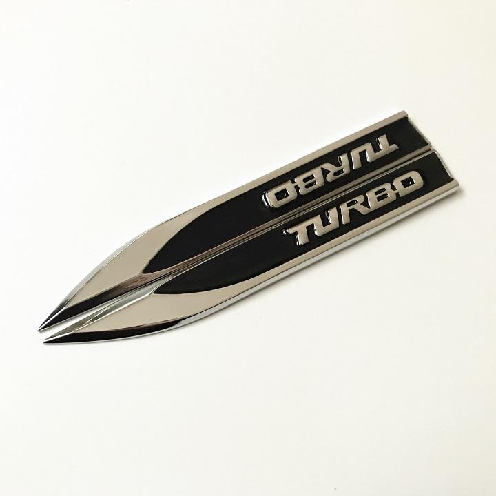 Bộ 2 mang cá Turbo dán xe ô tô