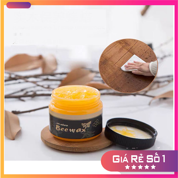 Sáp Ong Đánh Bóng Đồ Gỗ Lọ 80g,Sáp Ong Tự Nhiên Sáp Vệ Sinh Bảo Dưỡng Đồ Nội Thất,Hũ sáp chăm sóc gỗ