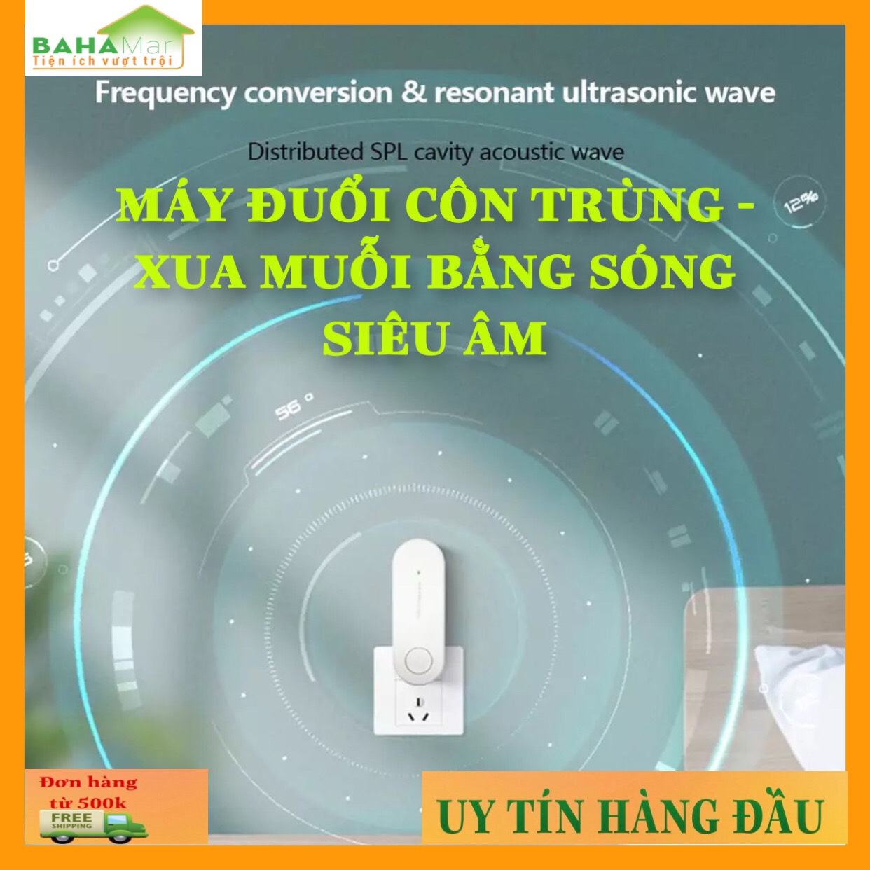 MÁY ĐUỔI CÔN TRÙNG - XUA MUỖI BẰNG SÓNG SIÊU ÂM "BAHAMAR" đuổi côn trùng bằng cách phát sóng siêu âm với công nghệ chuyển đổi tần số tự động tạo ra các dải siêu âm khác nhau và thay đổi liên tục các tần số khác nhau để xua muỗi..