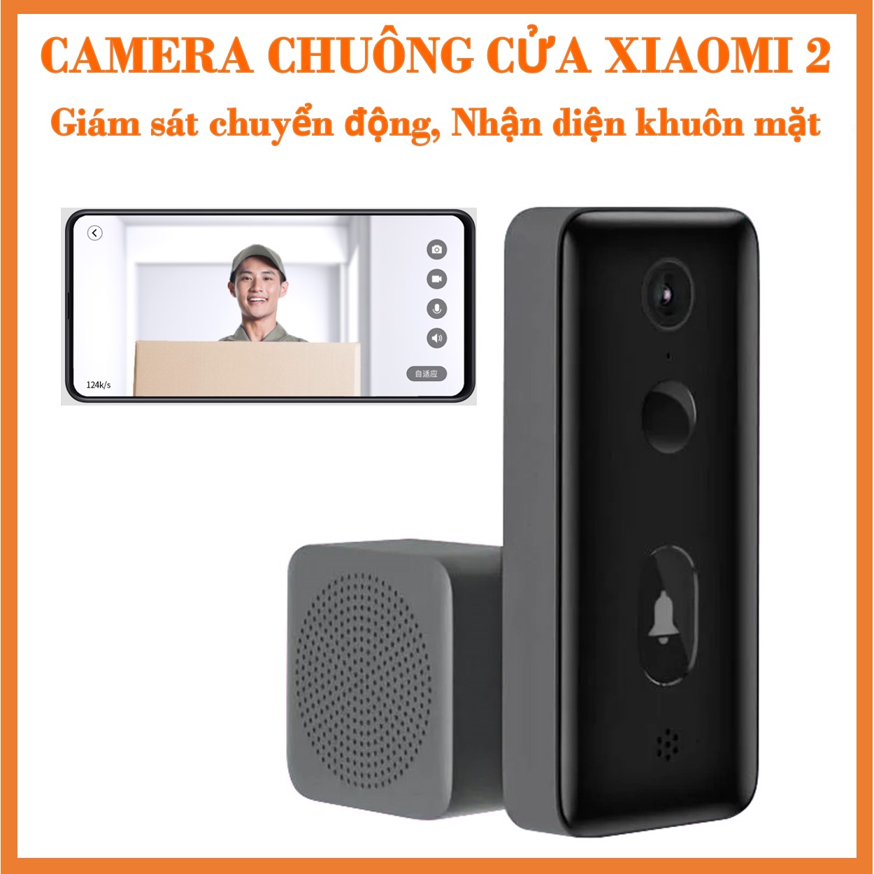 Camera Chuông Cửa Xiaomi 2 Thông Minh không dây Xem video bằng điện thoại đàm thoại 2 chiều