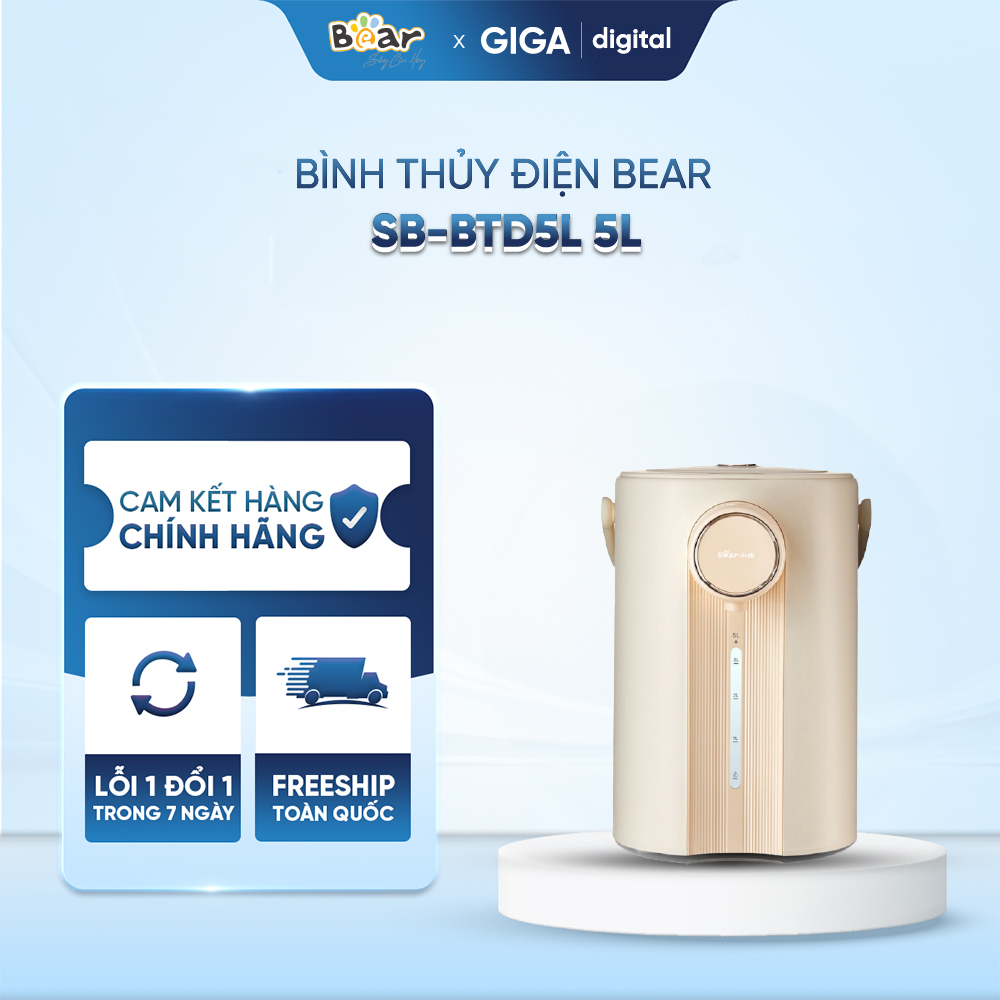 Bình Thủy Điện Bear SB-BTD5L 5L - Khử Clo - 11 Mức nhiệt giữ ấm