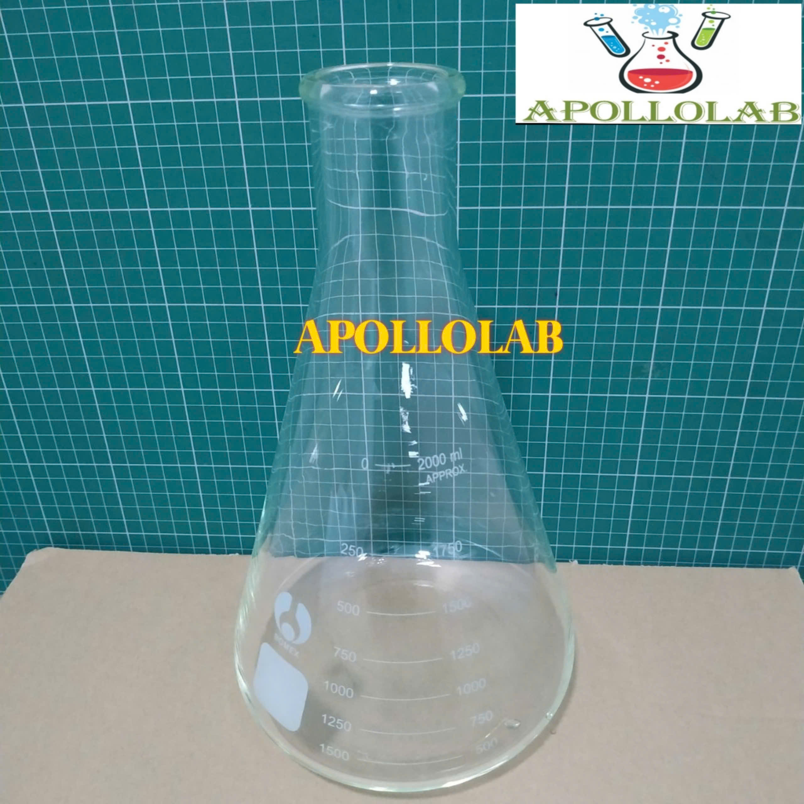 Bình tam giác Erlen thủy tinh 2000ml thí nghiệm