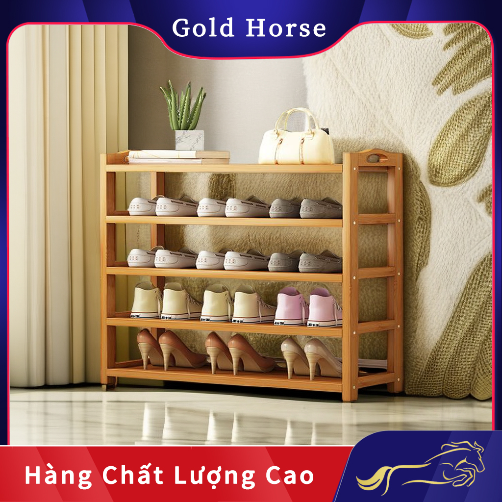 Kệ Để Giày Dép Bằng Gỗ Tre Nhiều Tầng Phong Cách Nhật Chống Mối Mọt Có Thể Decor Lắp Ráp Dễ Dàng