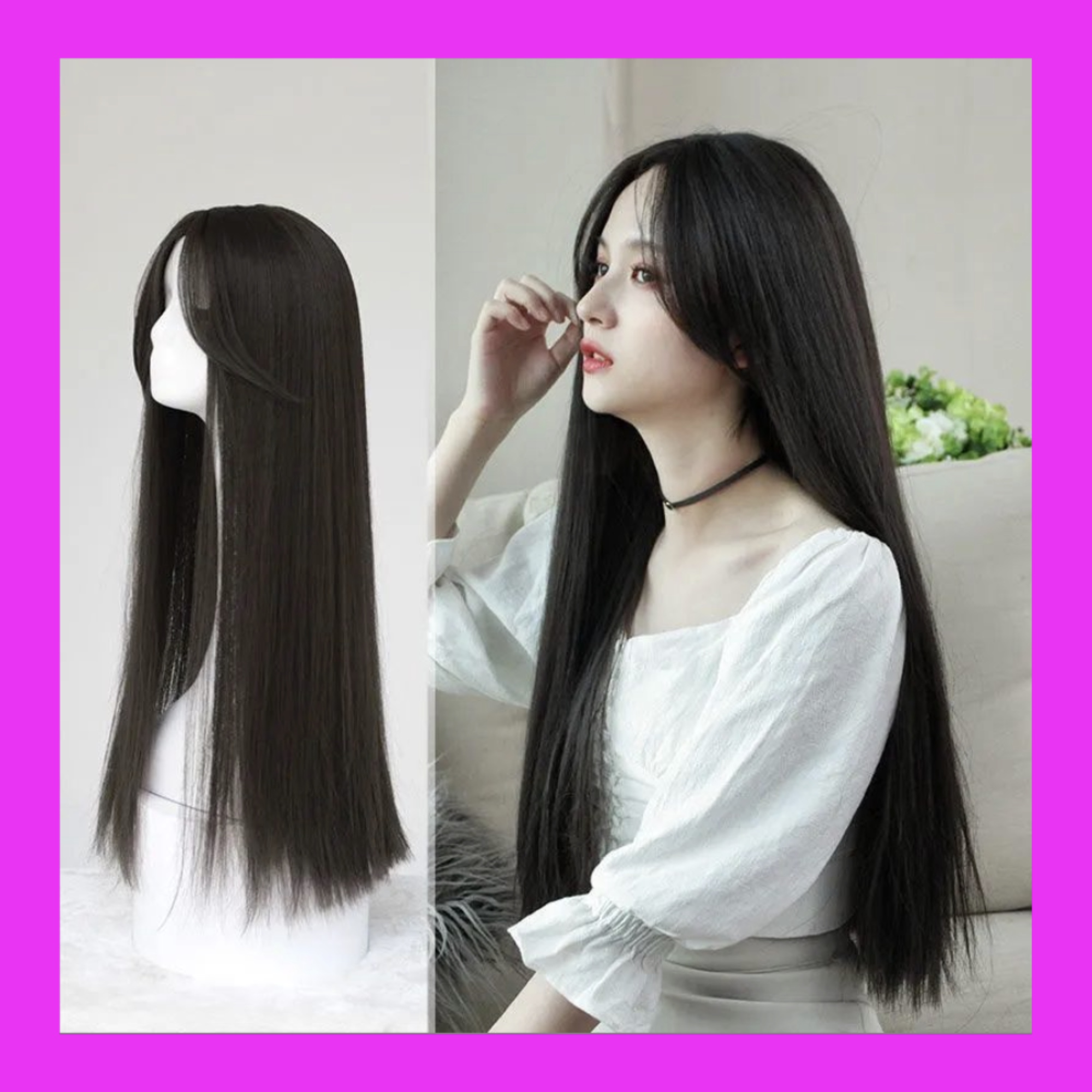 [TẶNG LƯỚI] Tóc giả nữ mái bay nguyên đầu 2 mái - TG21