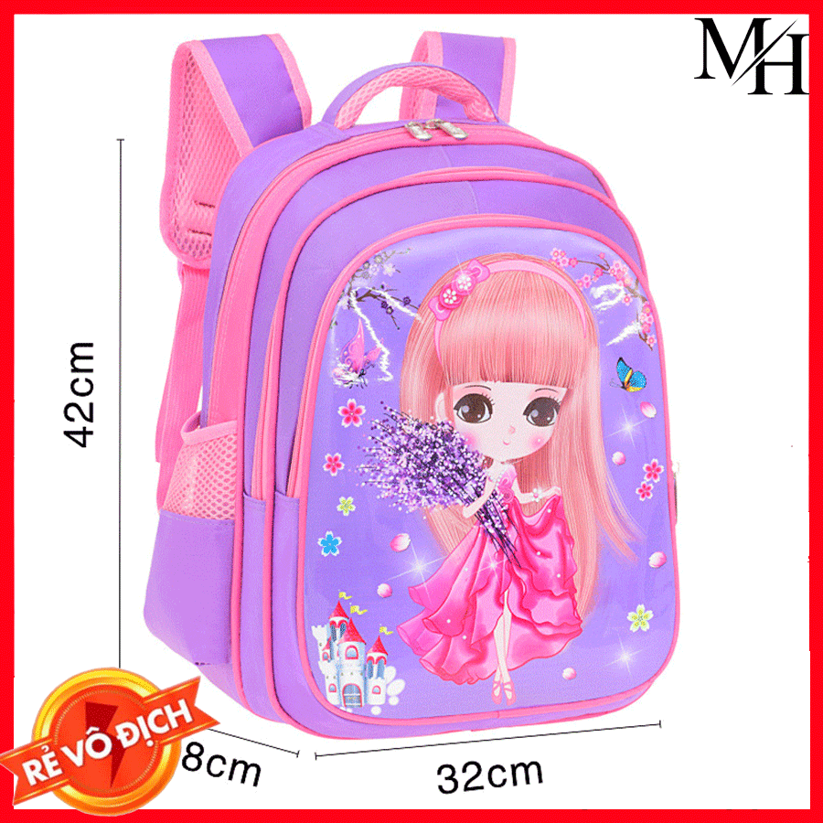 [NHIỀU MẪU] Balo cho bé gái đủ size từ lớp 1 đến lớp 7 siêu xinh, Cặp sách chống thấm nước cho học sinh tiểu học trung học cấp 1,2