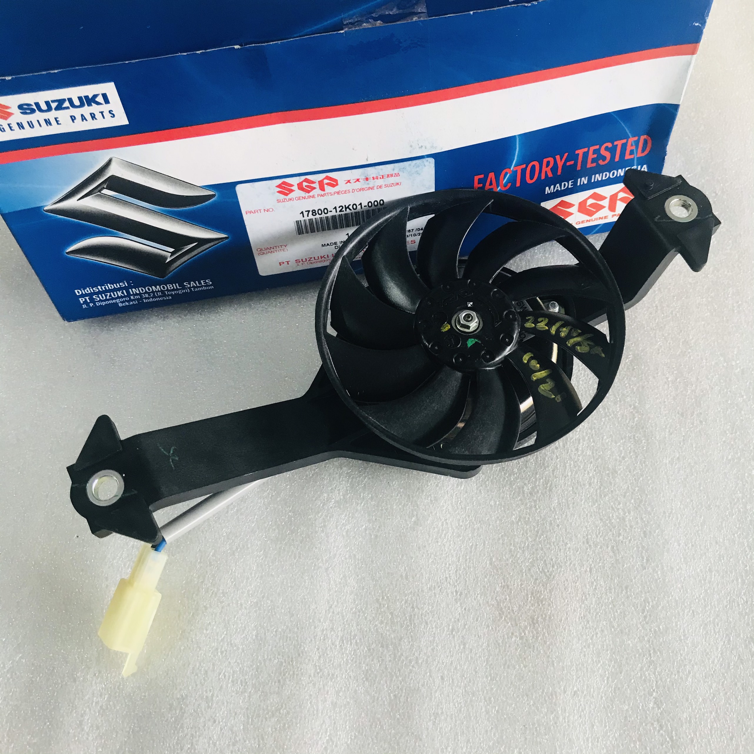Mô tơ quạt két nước raider fi, satria fi zin suzuki indo - 17800-12k01-000