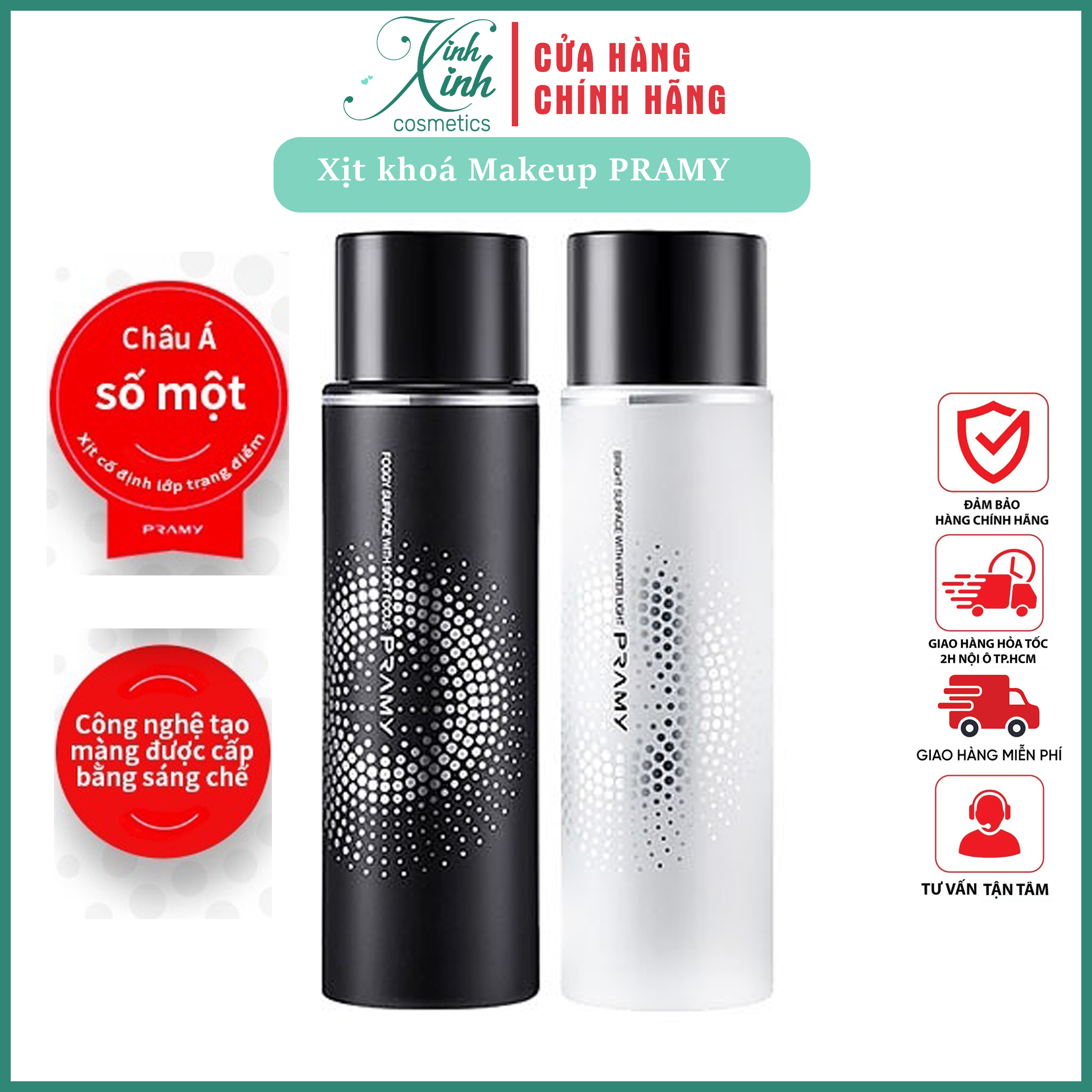 Xịt khoá trang điểm PRAMY 100ML, Xịt khoá nền lâu trôi dưỡng ẩm kiềm dầu, khoá makeup lâu trôi suốt 12h