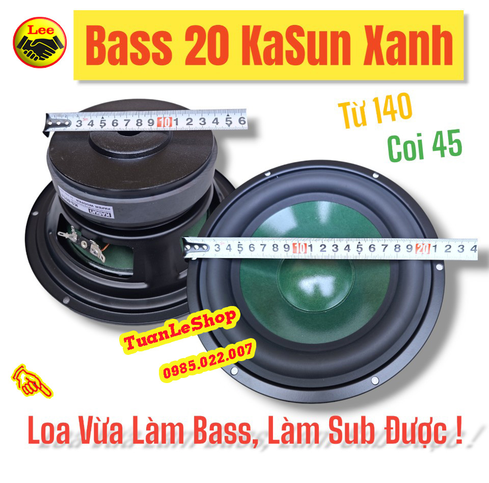 02 LOA BASS 20 KASUN 8014 HÀNG HÃNG –  LOA BASS 20 KASUIN XANH - GIÁP LOA KÉO, LOA XÁCH TAY - GIÁ 02