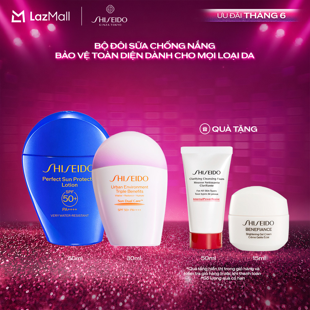 Combo Sữa chống nắng dưỡng da Perfect Sun Protector Lotion SPF50+ 50ml và Sữa Chống Nắng Dưỡng Da Urban Environment Triple Beauty Suncare Emulsion SPF50+ PA++++ 30ml