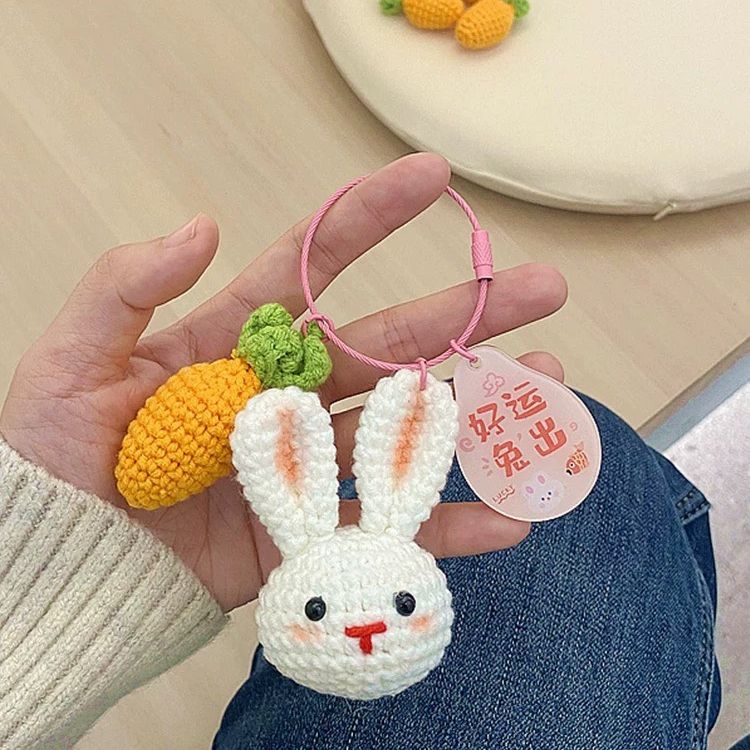 Móc khóa thỏ bằng len handmade làm quà tặng ý nghĩa - Hổ Handmade