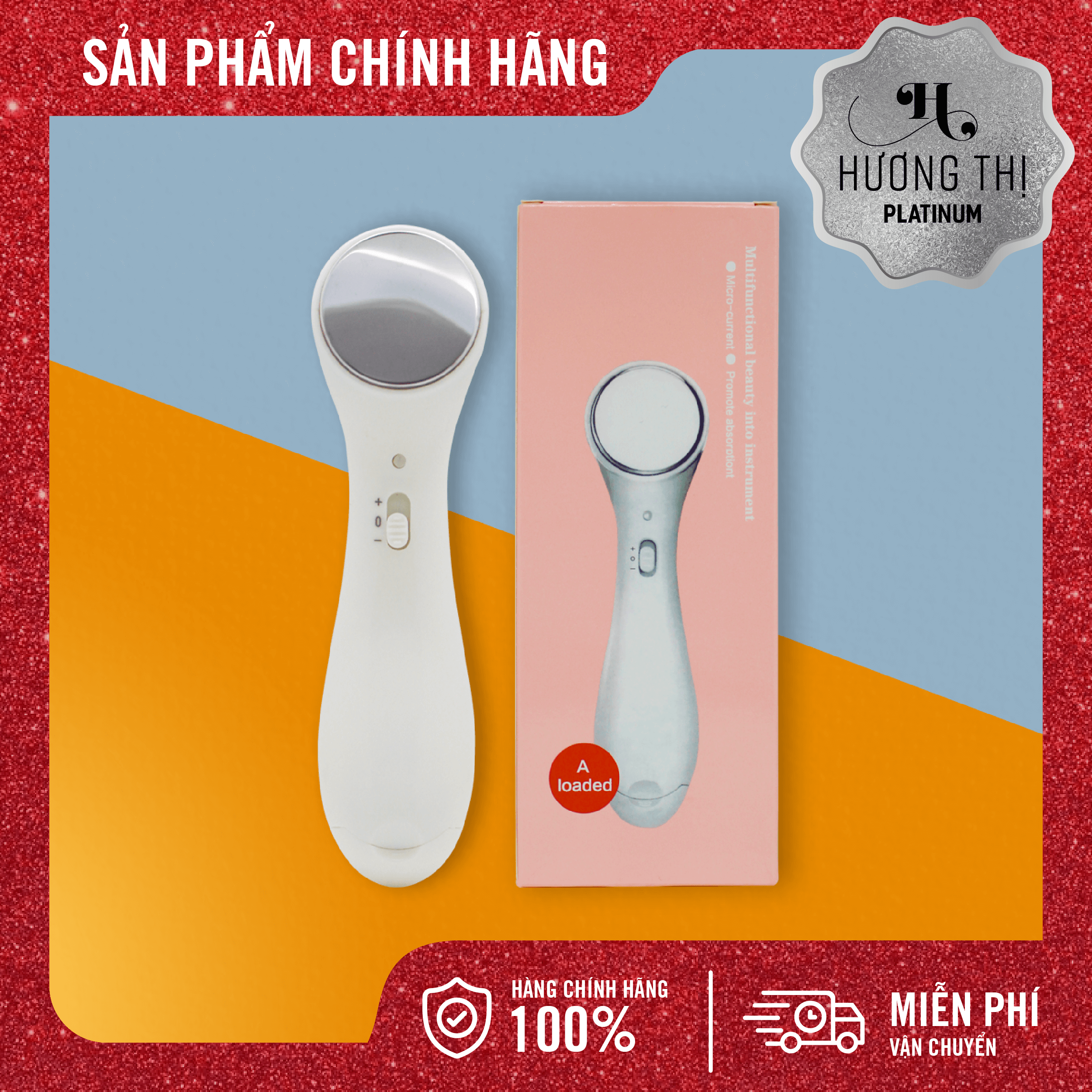 Máy massaage mặt mini cầm tay ion đẩy tinh chất chăm sóc và dưỡng trắng da