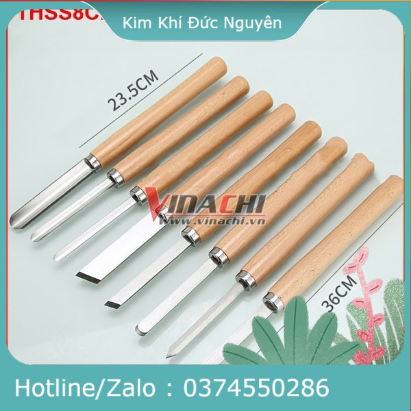 Bộ dao tiện đục gỗ hss bộ 8 cái - loại 2 hàng cao cấp