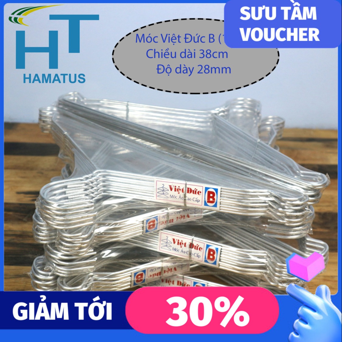 [HCM]Combo 100 móc nhôm người lớn Việt Đức treo quần áo dễ dàng tiết kiệm không gian giúp giữ đồ phẳng B 1.8kg/100 móc