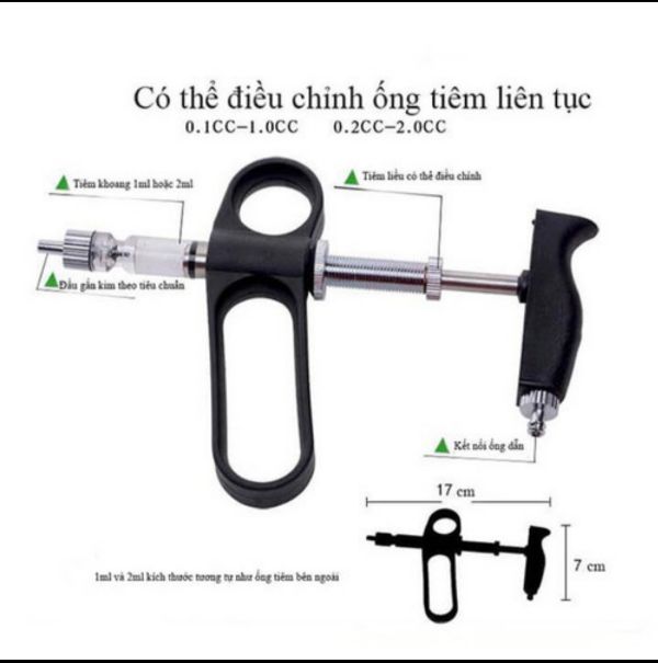 Xi lanh tự động 2ml tiêm gà vịt - 182