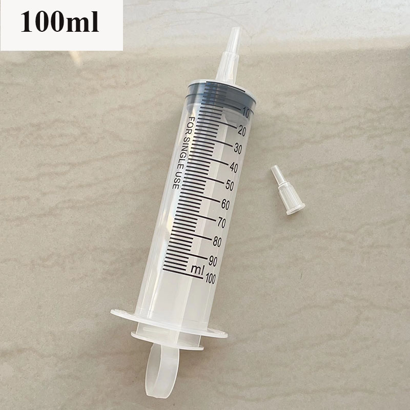 Ống tiêm xi lanh 100ml,xi lanh nhựa,bơm tiêm có dùng để bơm, trích dung dịch phục vụ cuộc sống hằng ngày