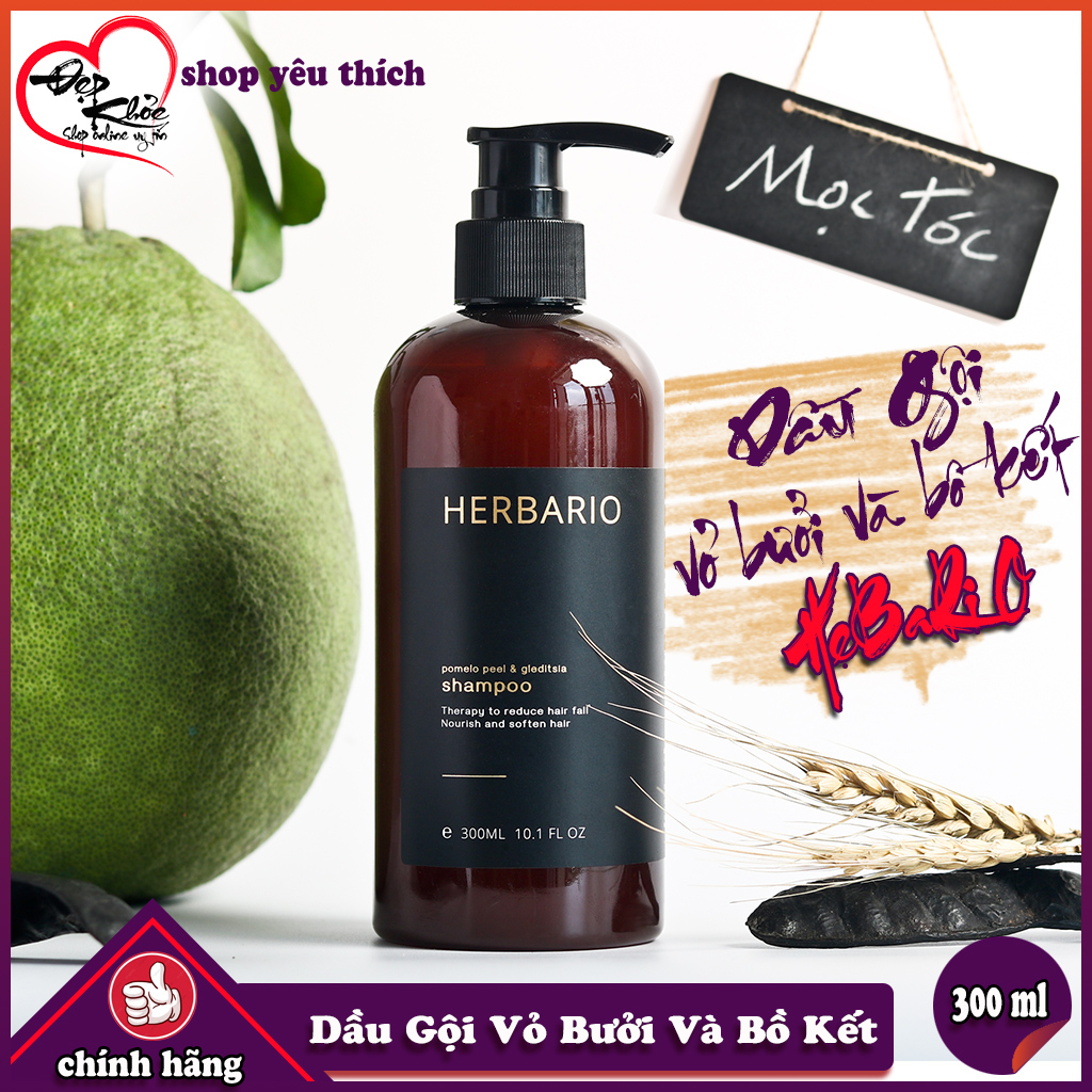 Dầu gội vỏ bưởi và bồ kết hebario 300ml