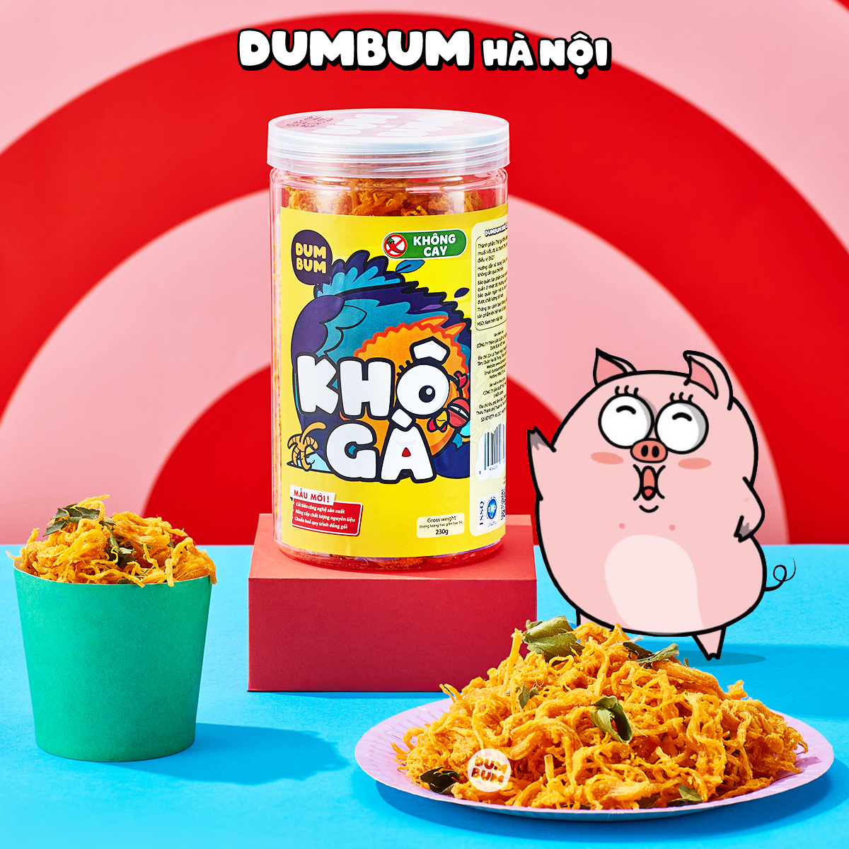 Khô gà lá chanh không cay 230g DumBum đồ ăn vặt Hà Nội