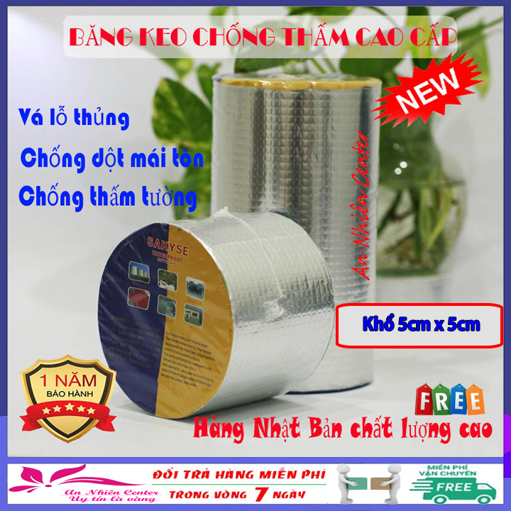 [Có video so sánh chất lượng-BH 10năm] Băng keo siêu dính chống thấm cao cấp SAKYSE Nhật Bản (loại xịn), keo dính đa năng vá lỗ thủng, chống dột mái tôn, chống thấm tường nứt, chịu nhiệt tốt hơn băng keo 2 mặt