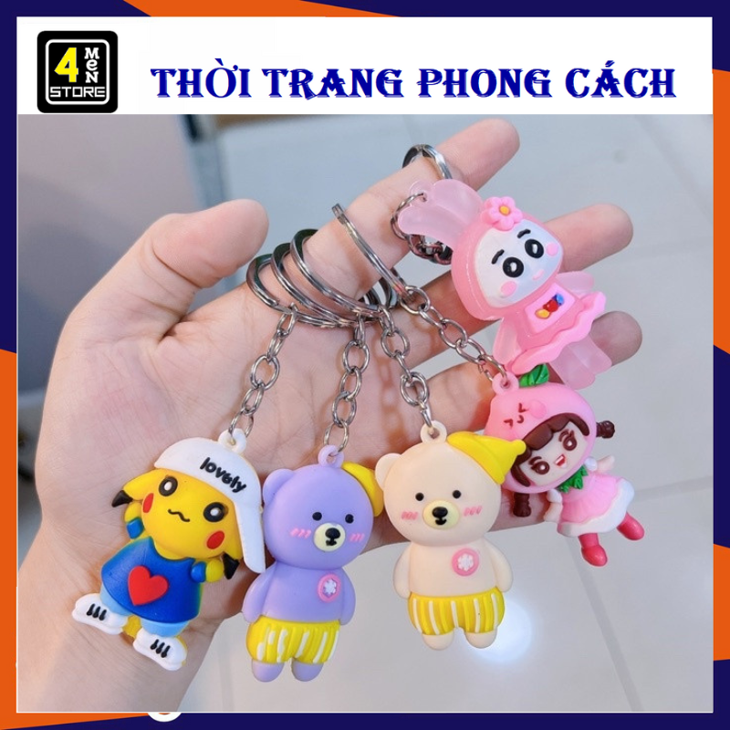 Móc Khóa Hoạt Hình 3D Ngộ Nghĩnh Cao Su Nhiều Hình - Móc Khóa Silicon - Móc khoá nhân vật hoạt hình 3D treo balo, túi xách , làm quà tặng siêu đáng yêu
