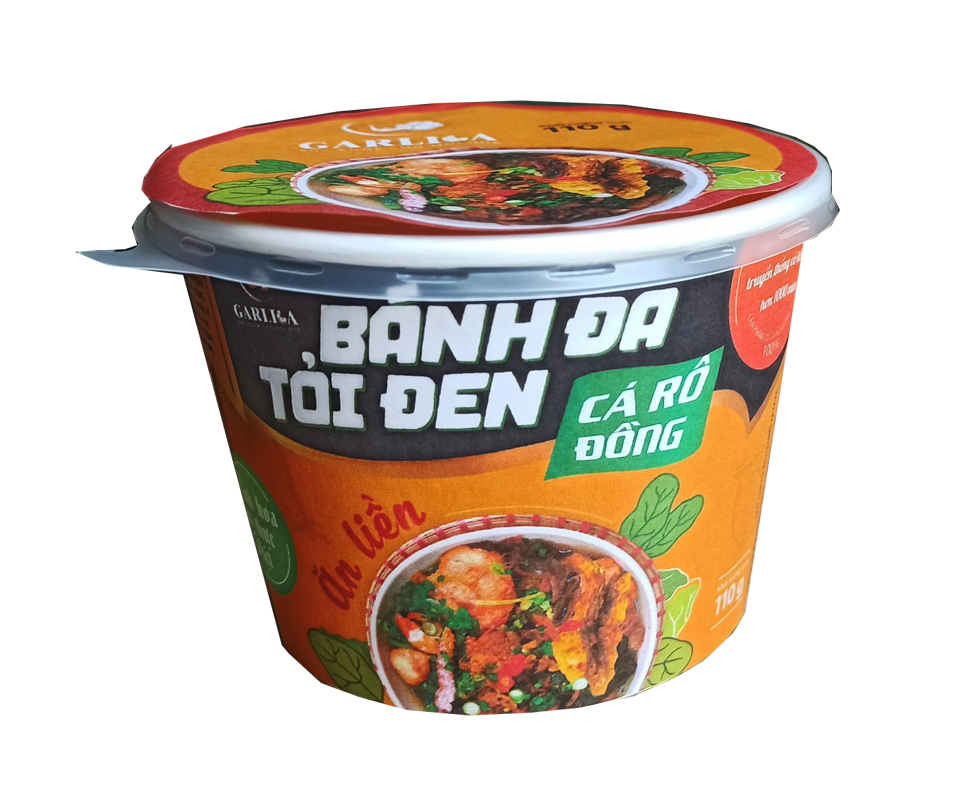 BÁNH ĐA TỎI ĐEN CÁ RÔ ĐỒNG ĂN LIỀN GARLICA - THÙNG 15 GÓI GIÁ SIÊU RẺ