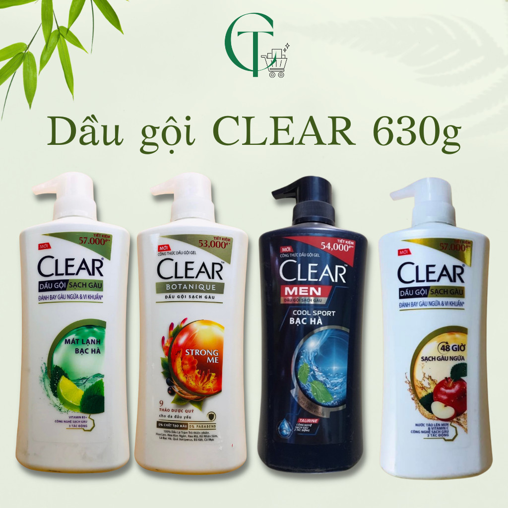 Dầu gội CLEAR sạch gàu mát lạnh bạc hà chai 630g