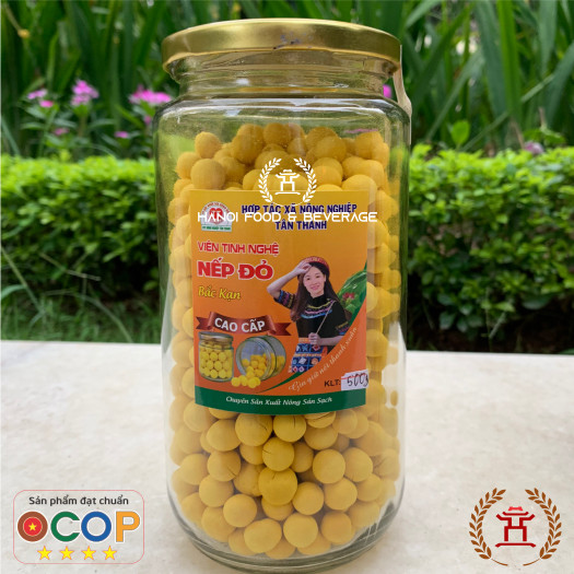 Viên tinh nghệ nếp đỏ mật ong rừng bắc kạn cao cấp - 500g