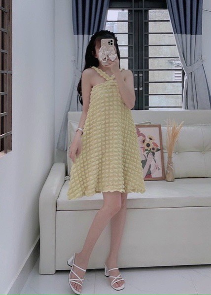 Đầm váy nữ yếm vải xốp tiểu thư xịn xò, sang chảnh cho nàng dạo phố, đi chơi, dự tiệc mr48
