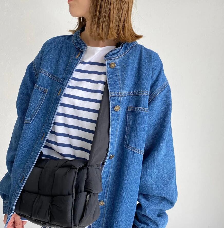 Áo Khoác Jean Nữ MJ CỔ TRỤ ĐẬM NHẠT Thời Trang Cá Tính - Hàng Chuẩn Hình