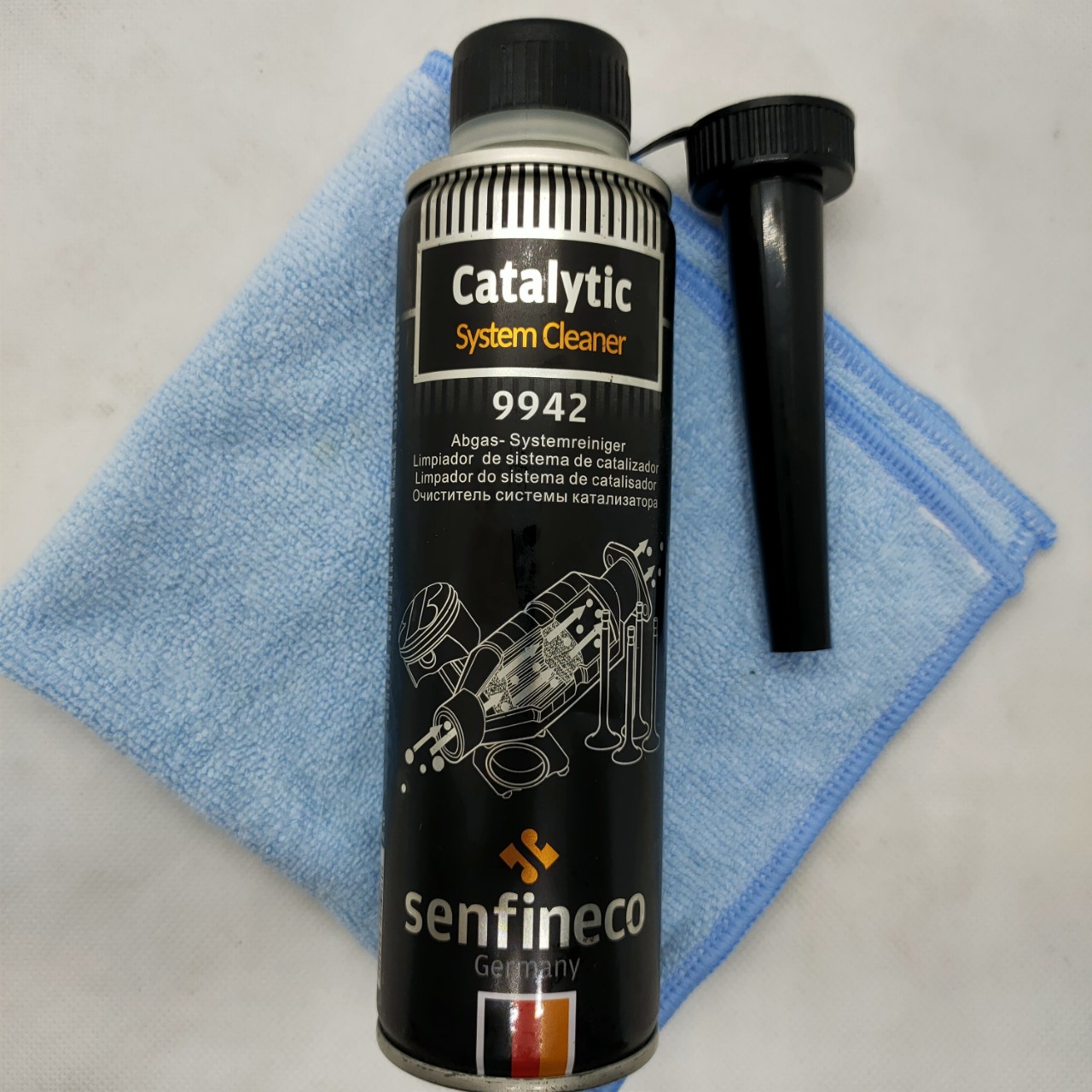 [Tặng khăn] VỆ SINH HỆ THỐNG XÚC TÁC CATALYTIC VÀ PHÒNG ĐỐT Hiệu Senfineco 9942, 300ml (Catalytic System Cleaner 9942, 300ml)