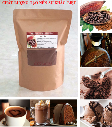 Bột Cacao Nguyên Chất Cao Cấp 850g (có giấy kiểm định)