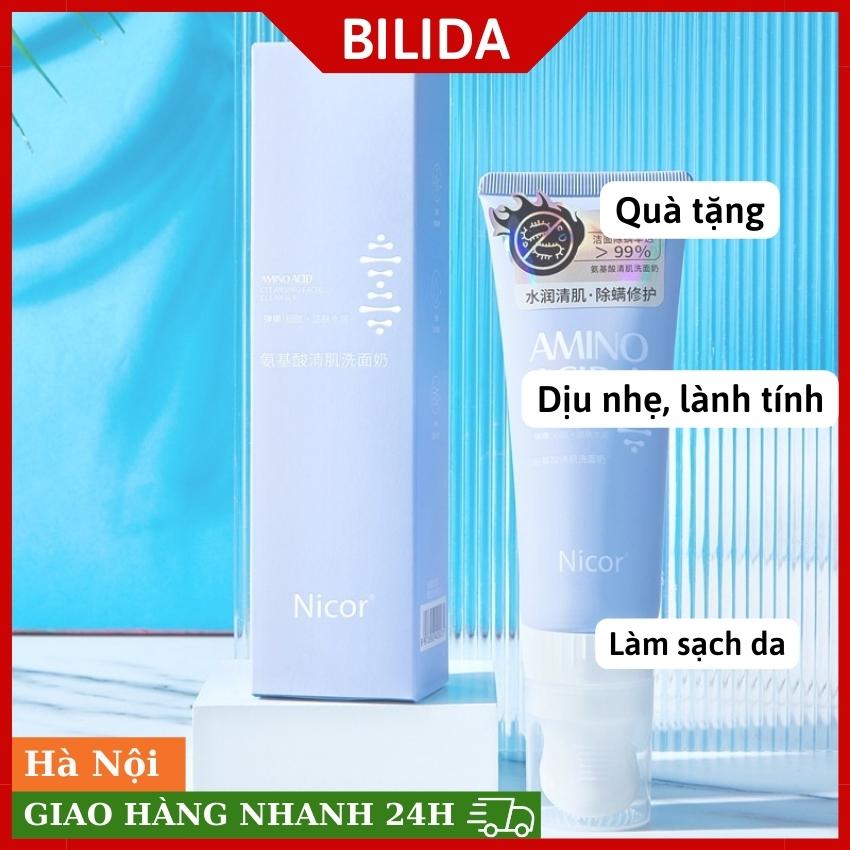 Sữa rửa mặt nicor amino acid dưỡng ẩm 120ml cho nam nữ - bilida