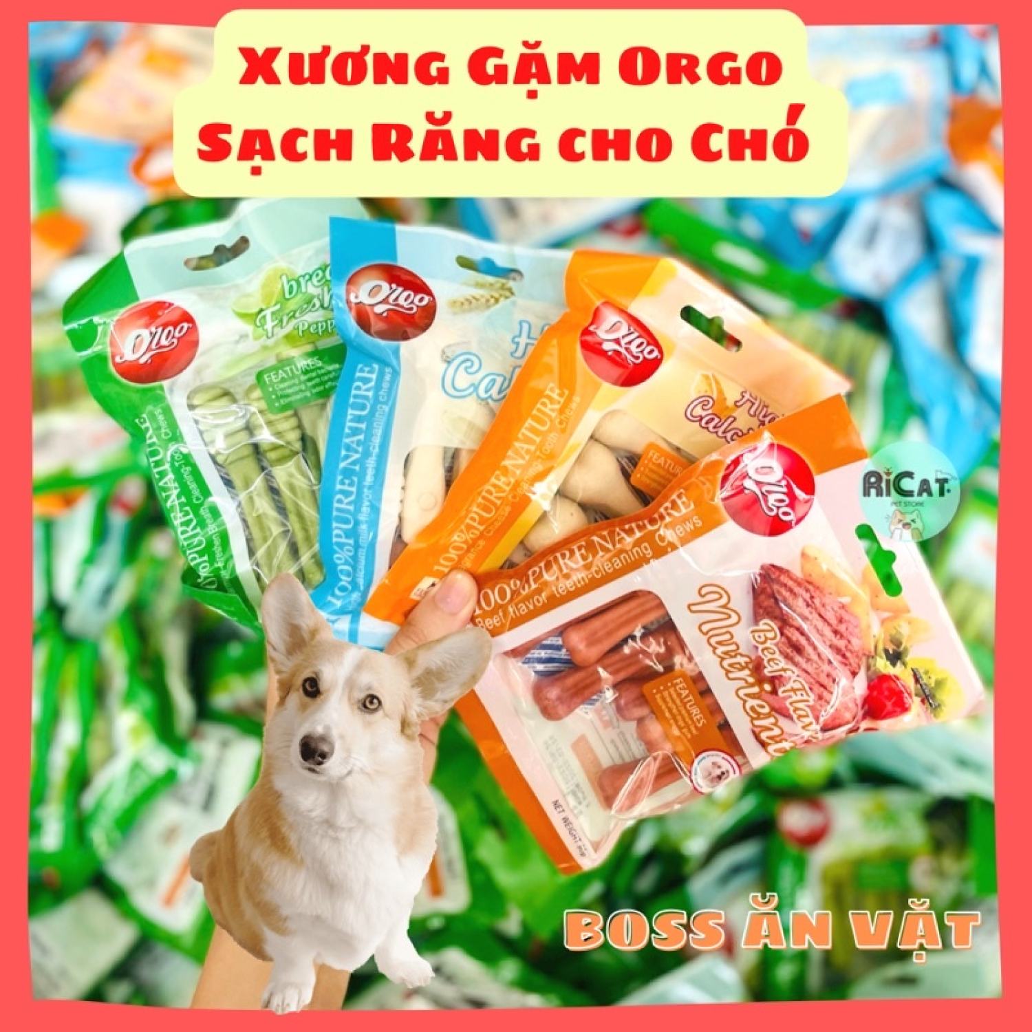 Xương Gặm Orgo Sạch Răng cho Chó chống hôi miệng