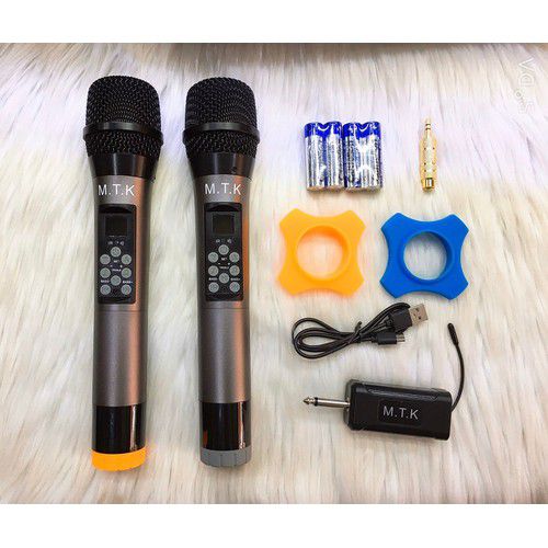 [HCM](THANH LÝ HÀNG TỒN) Bán Micro Không Dây Micro Karaoke Cầm Tay Không Dây MTK 1A Với 2 Micro Đi Kèm Dùng Cho 2 Người Thiết Kế Với Chất Liệu Nhôm Cao Cấp Cho Độ Bền Cao Đáp Ứng Cho Nhu Cầu karaoke  acoustic Sân Khấu...