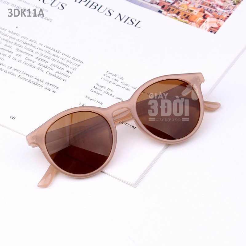 Kính Mắt Tròn 3DK11 GIAY3DOI Thời Trang Chống Tia UV Cho Bé 2-8T