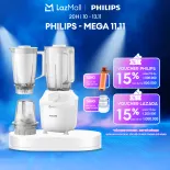 Máy Xay Sinh Tố Philips HR2041/50 450W Lưỡi Dao Xay Sắc Bén-Xay Nhuyễn Mịn, Không Vón Cục Trong 45 Giây-Hàng Phân Phối Chính Hãng