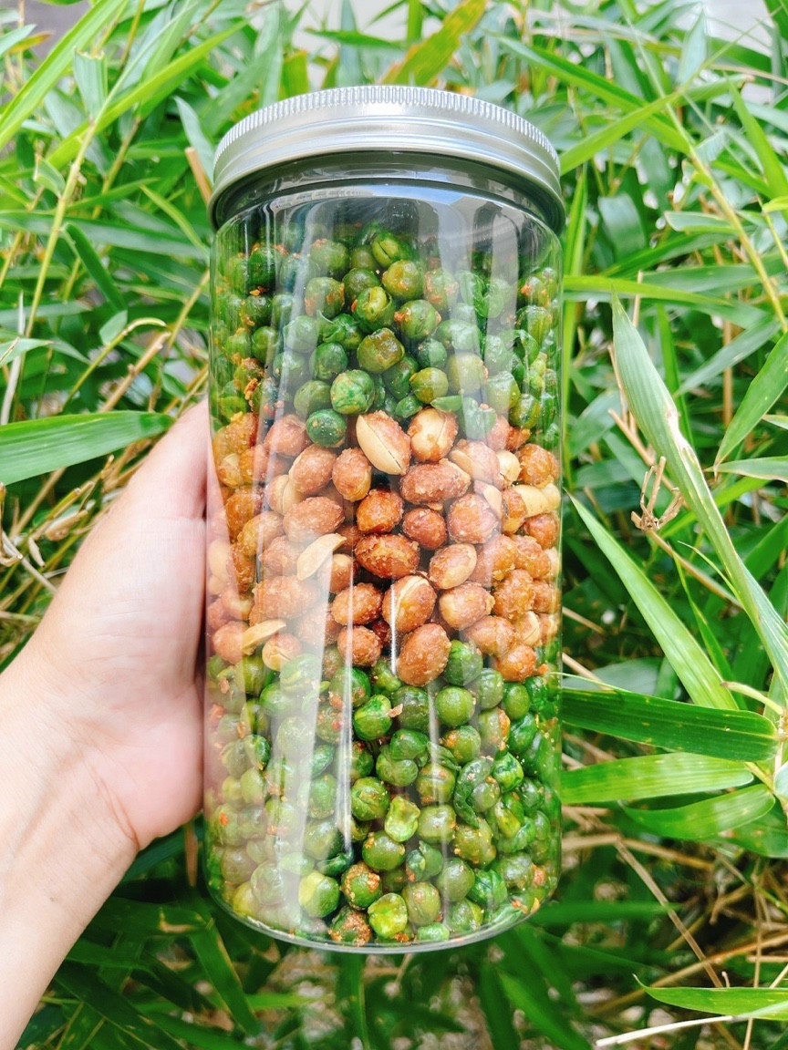 Mix đậu hà lan & đậu phộng rang tỏi ớt - 500gr