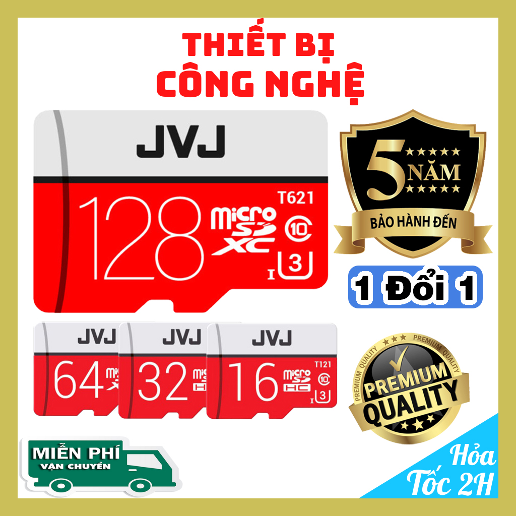 Thẻ nhớ 64GB 32GB JVJ Pro cho camera, máy ảnh, điện thoại