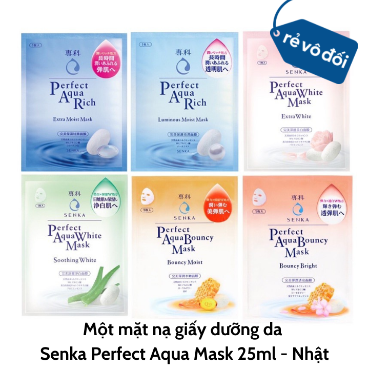 Mặt nạ giấy dưỡng da Senka Perfect Aqua Mask 25ml - Nhật Bản