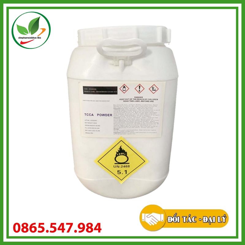 Tcca dạng bột 90% trung quốc xử lý nước và xử lý hồ bơi. thùng 25kg