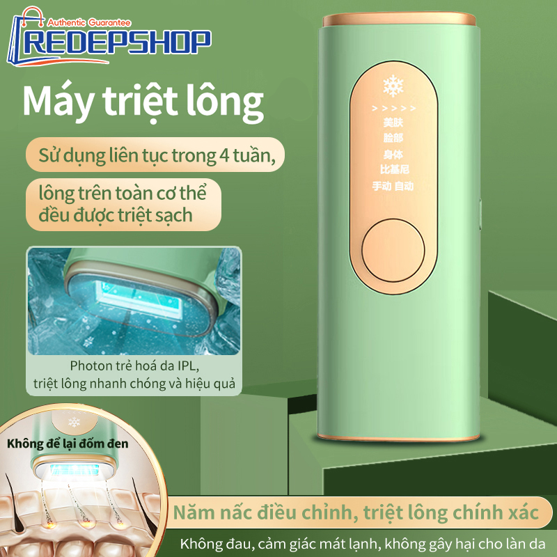 Máy triệt lông cho nữ Bosidin siêu êm dịu cho da triệt lông không đau - Máy Cạo Lông Laser Chuyên Nghiệp - Bikini Nách Chân