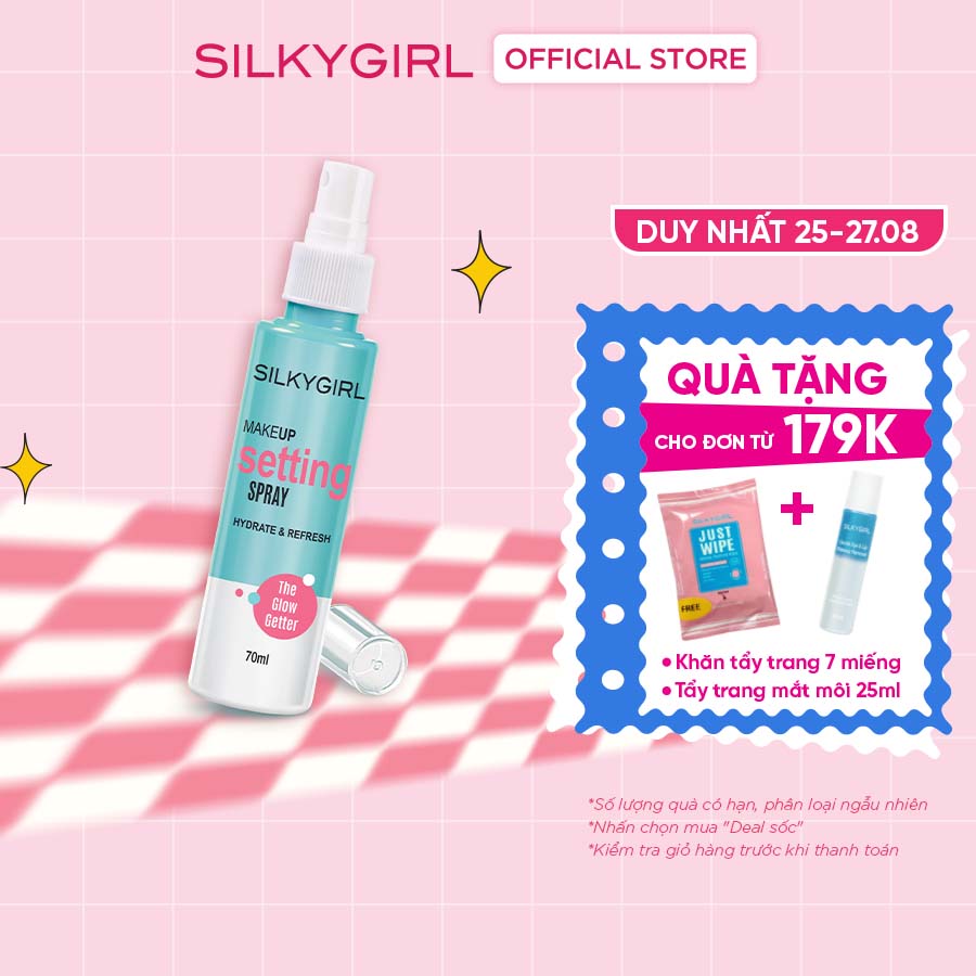 Xịt Giữ Lớp Trang Điểm Lâu Trôi Silkygirl Makeup Setting Spray - Hydrate & Refresh 70ml